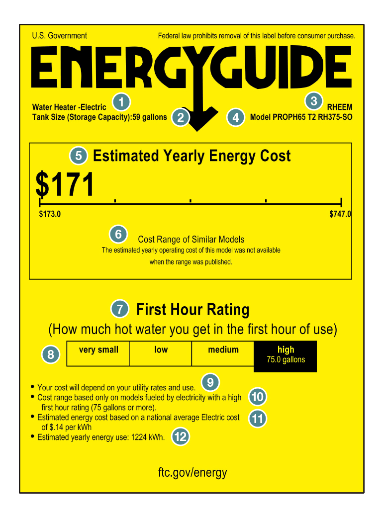 Understanding Your 2023 Water Heater EnergyGuide Label Water Heating