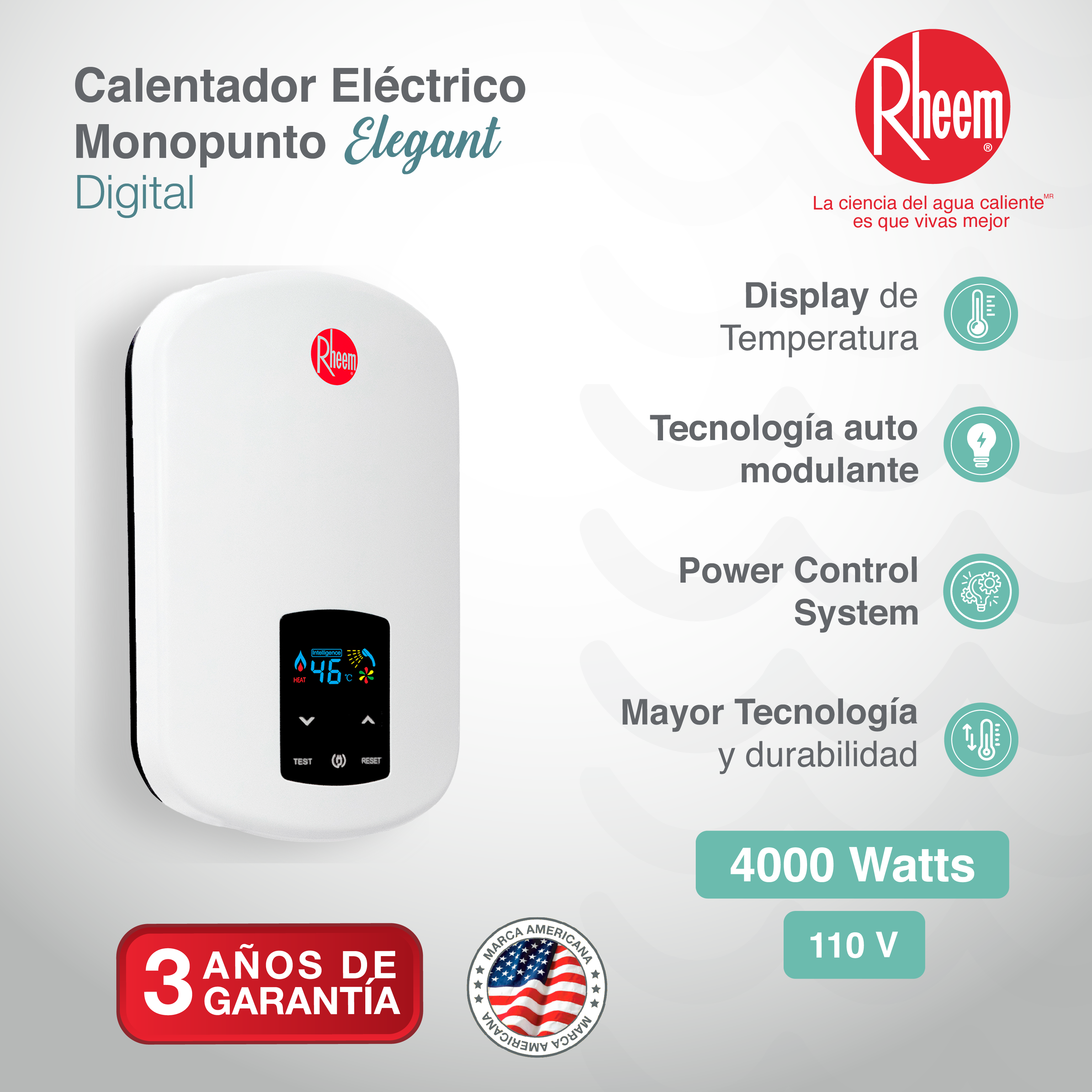 Calentador de agua eléctrico Class 110v 4kw - Rheem Colombia