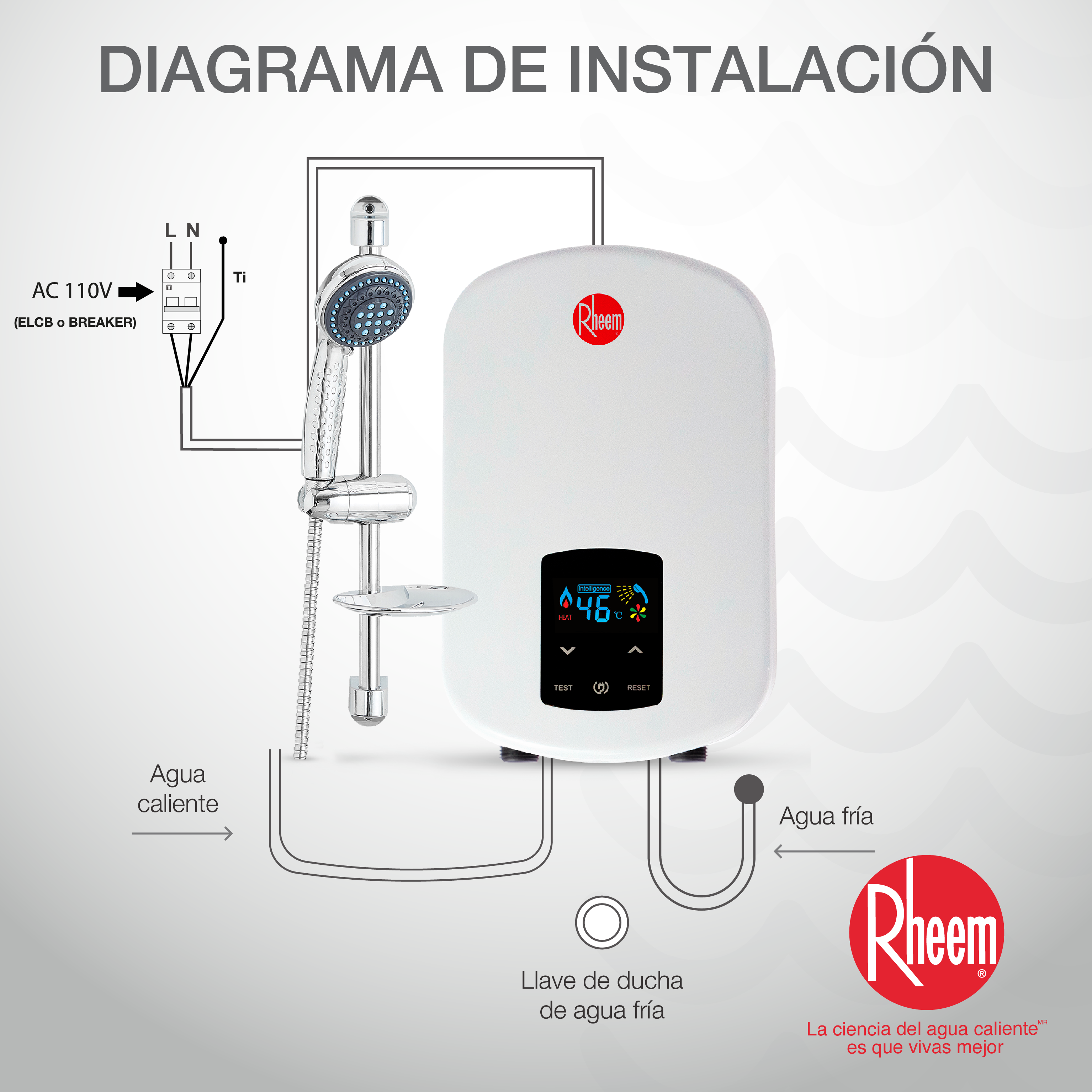 En el nombre banjo Viento fuerte Calentador de agua eléctrico Elegant Digital 110v 4kw - Rheem Colombia