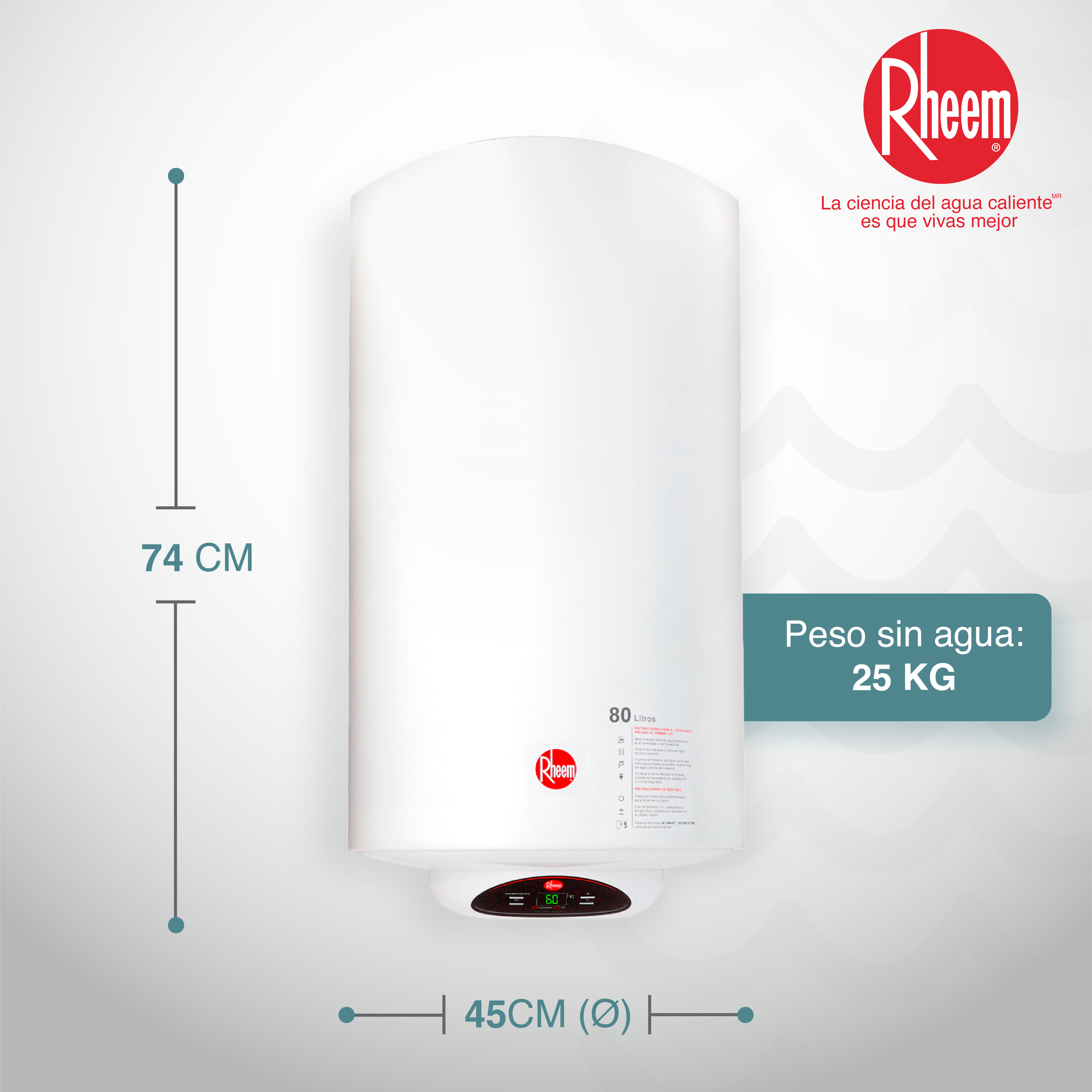 Calentador De Acumulación Eléctrico 21 galones / 80 Litros - Rheem Colombia