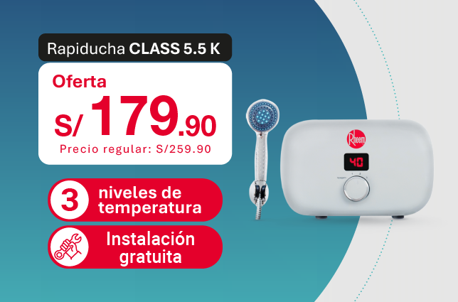 Oferta de calentador de agua eléctrico Rheem Rapiducha Class 5.5 con instalación gratuita